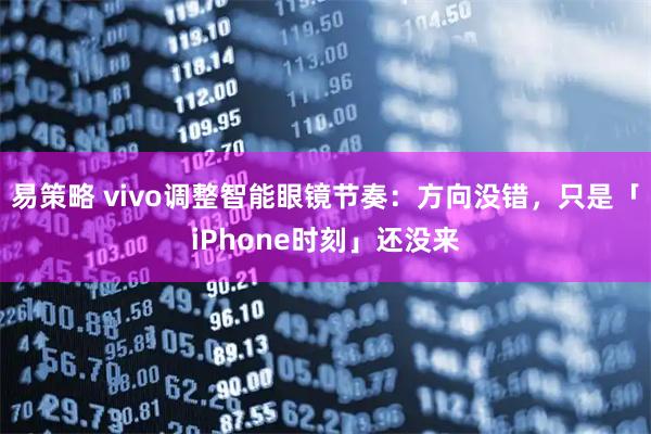 易策略 vivo调整智能眼镜节奏：方向没错，只是「iPhone时刻」还没来